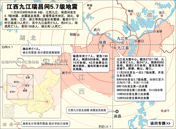 江西九江发生地震