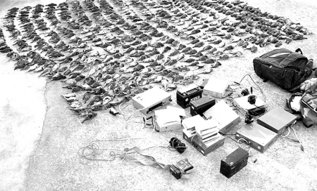 的野生鸟类和捕猎工具