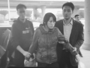 犯罪嫌疑人刘有花被抓获　快报记者 陈泓江摄