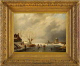 skaters on frozen river