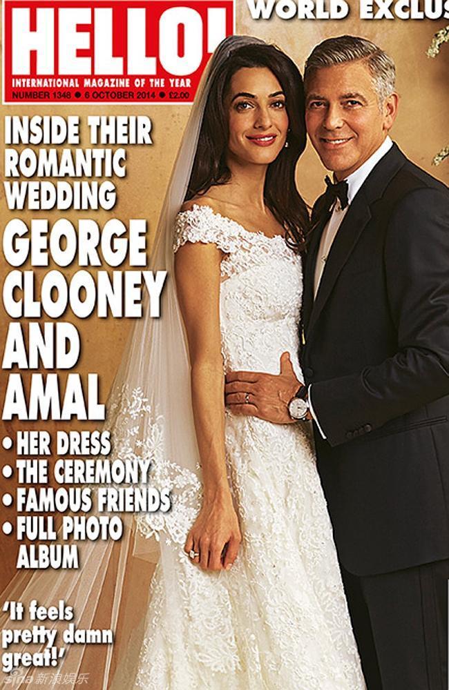 组图：乔治克鲁尼夫妇婚纱照曝光 唯美浪漫相依