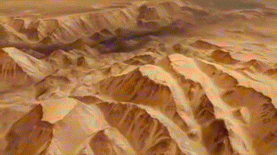 飞跃火星亚特兰蒂斯盆地：3D看奇特地质形态