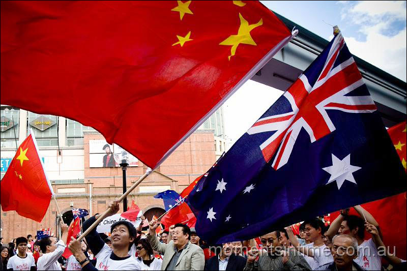 澳大利亚华人游行 支持奥运(组图)