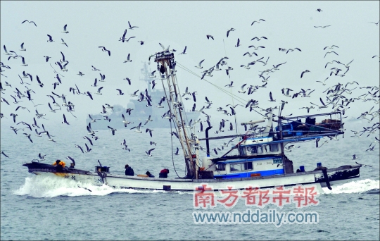 国渔船越界 遭朝鲜扣押 载有4名船员的捕鱼船