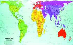 地球仪上的中国地球仪的展开图地球仪上的中国地图