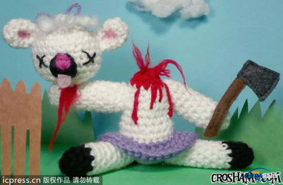 惊悚手工编织玩偶 重现恐怖电影《驱魔人》场