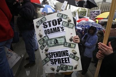 美国数百城市游行抗议税收及财政政策(图)