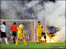 Crowd trouble at the Ukraine England game