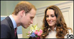 William and Kate with flowers