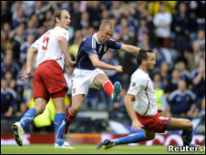 Kenny Miller scoring for Scotland