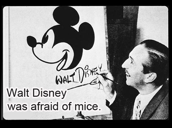 Walt Disney was afraid of mice