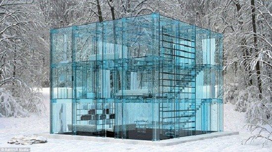 外建筑师设计全透明玻璃房 屋内一览无余