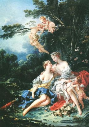 Francois Boucher(ߡЪ)If the painting could easily have a few chubby Cupids or sheep added, it's Boucher. ܿһЩཱུغӦǲЪ