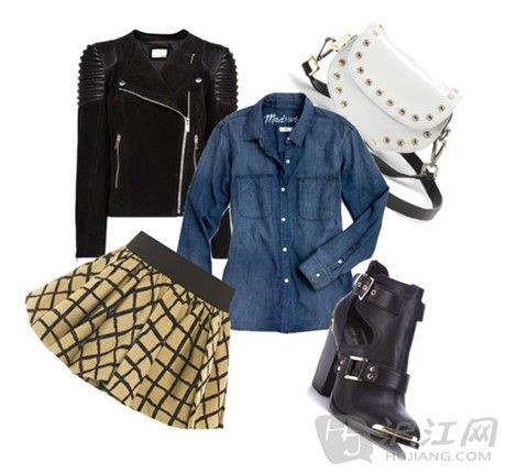 6. Chambray Shirt And A Black Leather Jacketӳ¼ӺɫƤп