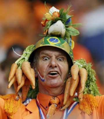 This Dutch fan didn't have enough orange, so he added some carrots. ԳӲܲա
