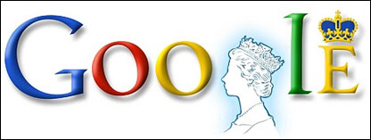 The Queen's head incorporated into Google's logo