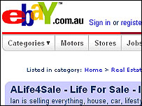 A close of of Ian Usher's eBay auction page
