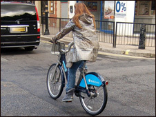  Woman riding a bike