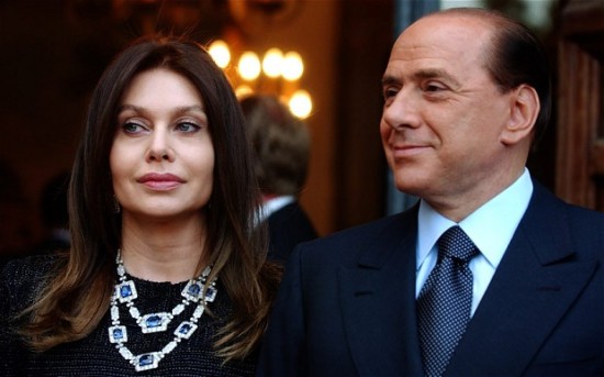 The divorce between Mr Berlusconi and Veronica Lario, 57, whom he married in 1990, was handed down by a court in Monza in northern Italy. 