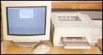 A monitor and a printer