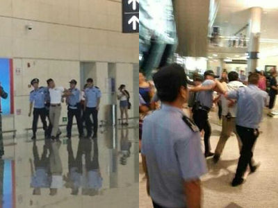 EXO安保人员与机场人员冲突