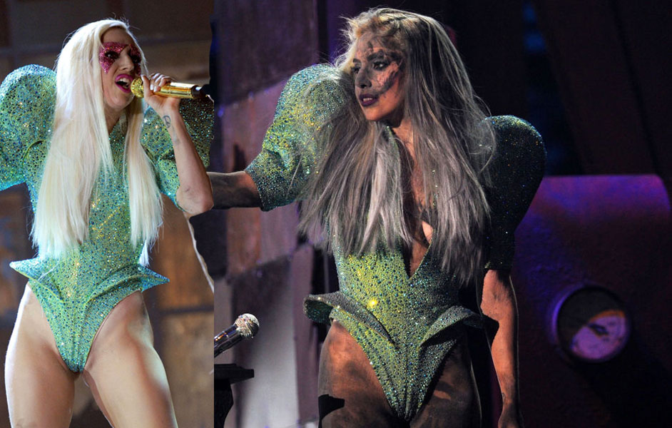 高清组图：格莱美现场 Lady Gaga呲牙咧嘴吓死人