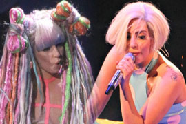 Gaga��ɫ�̷��䲨��Ӿװ��������