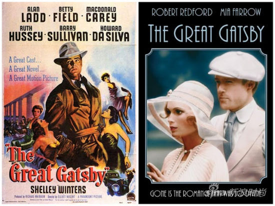 1949年和1974年版本的盖茨比电影海报