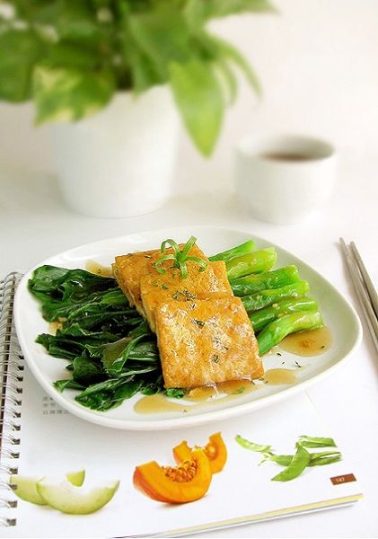 姜汁芥蓝豆腐