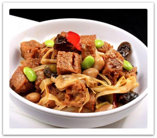 黄花菜烧烤麸(图)
