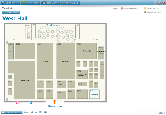2014年E3展馆与展位分布图 参展阵容豪华