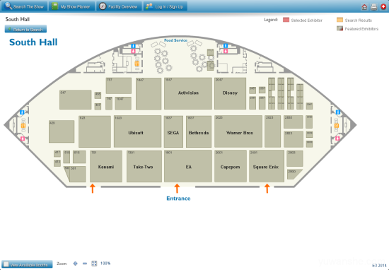 2014年E3展馆与展位分布图 参展阵容豪华