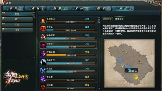 　重要地区势力声望一览