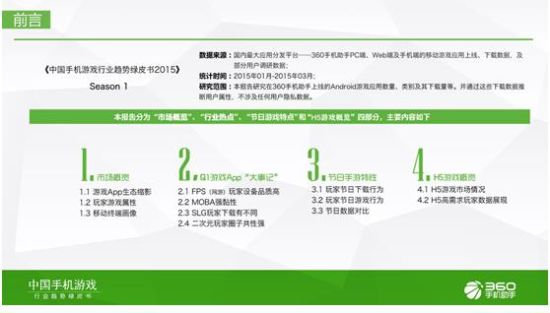 360手游发布2015年Q1中国手机游戏行业趋势绿皮书