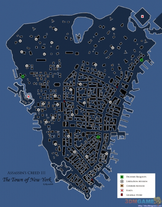 刺客信条3全地图 教你找到刺客信条3中的全部任务和动物