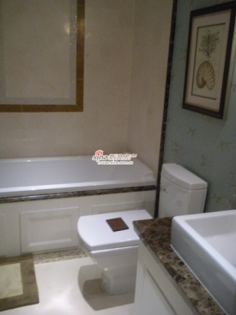 图为样板间中的洗手间设计