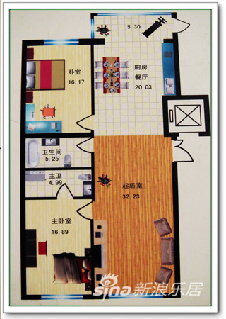 100平方房子格局设计图