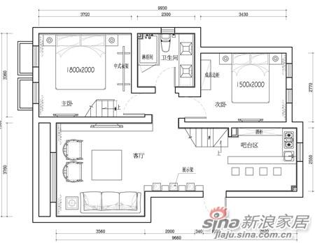 案例:12万打造太湖帕提欧78平新中式复式别墅