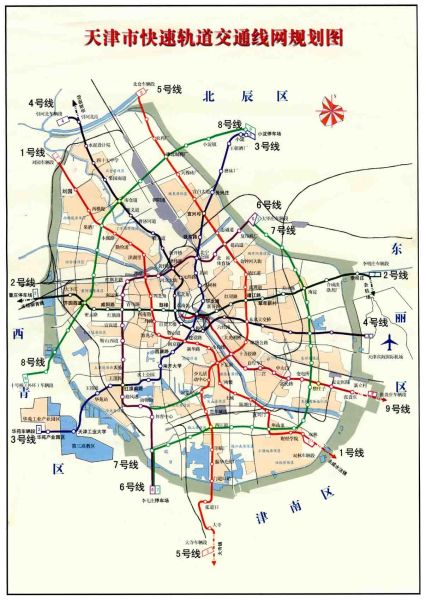 天津地铁线路规划图