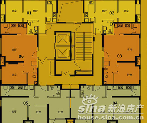 楼层横切户型图