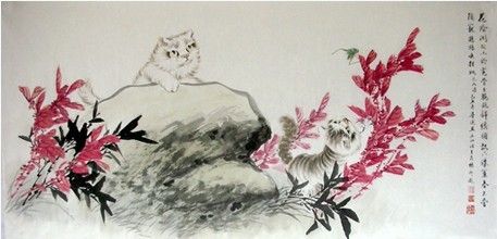 故宫博物院副院长杨新先生为王普选画作题款