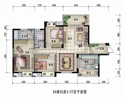 大信君汇湾K6K7栋120-135平米三房单位全城