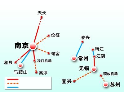 同意规划建设江苏省沿江城市群城际轨道交通网