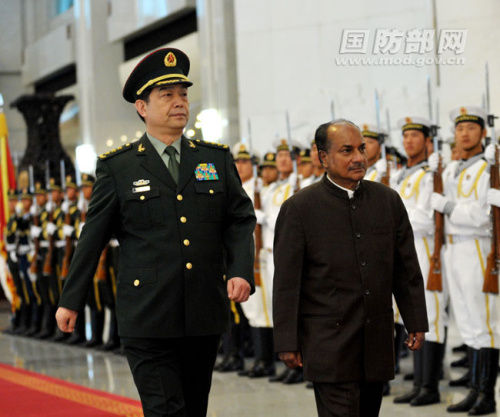 中国国防部长常万全在京回见印度防长
