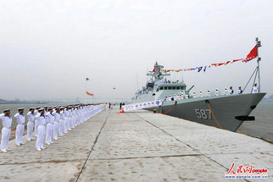中国新1艘056护卫舰揭阳号入列南海舰队(图)
