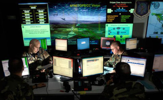 资料图:美国空军网络战指挥部内景