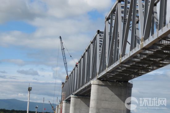 中俄同江铁路大桥工程中方建设段。