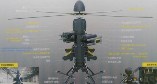 天津直博会现场展示的WZ-100无人机挂图