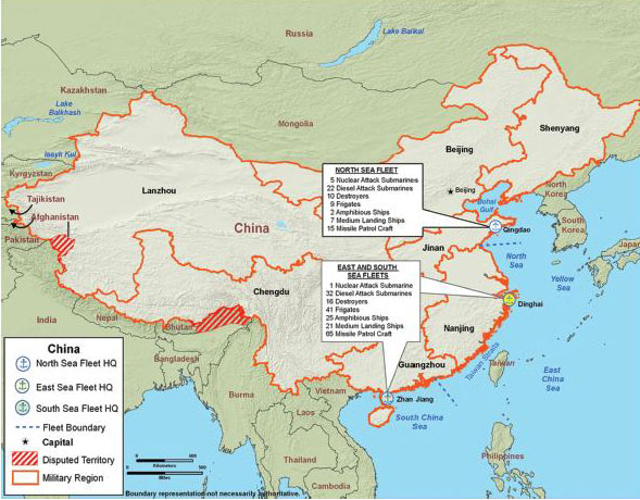 美国国防部25日发表报告,对中国军事发展进行了详细的分析和评价。美军报告称如同许多其他工业化的东亚国家,中国严重依赖能源进口,百分之八十以上进口原油过境马六甲海峡。图片来源:美国国防部美军《2009年中国军力报告》