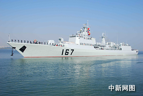 组图：中国海军深圳号驱逐舰启程赴日访问
